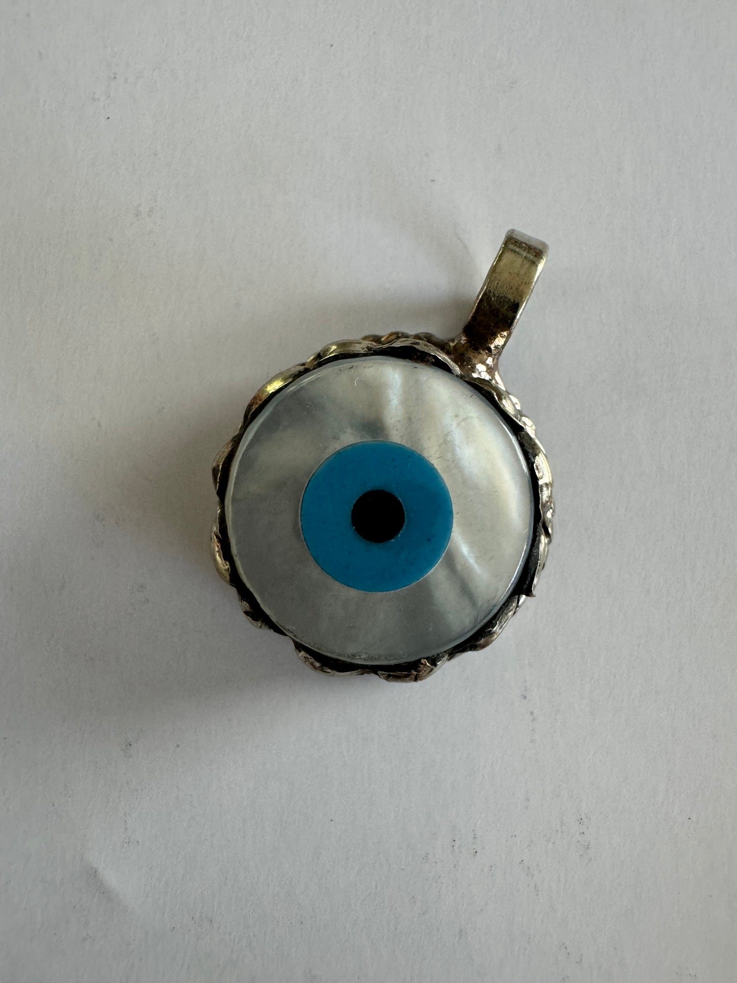 Evil Eye Pendant Tibetan Silver
