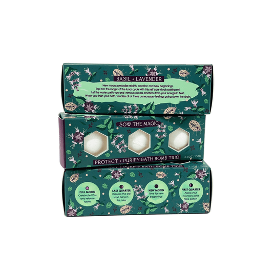 Moon Phase Protect + Purify Bath Bomb Trio - The House of Botanicals