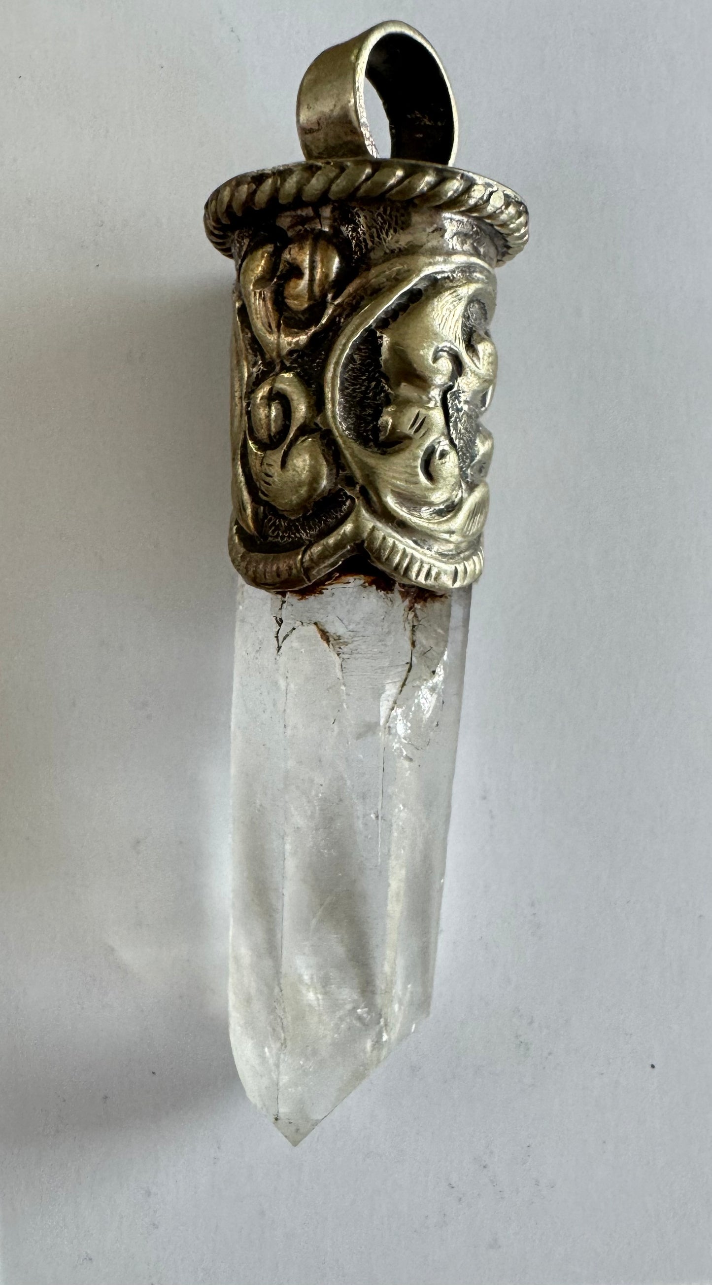 Quartz Point Tibetan Silver Pendant