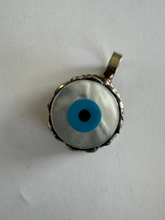 Evil Eye Pendant Tibetan Silver